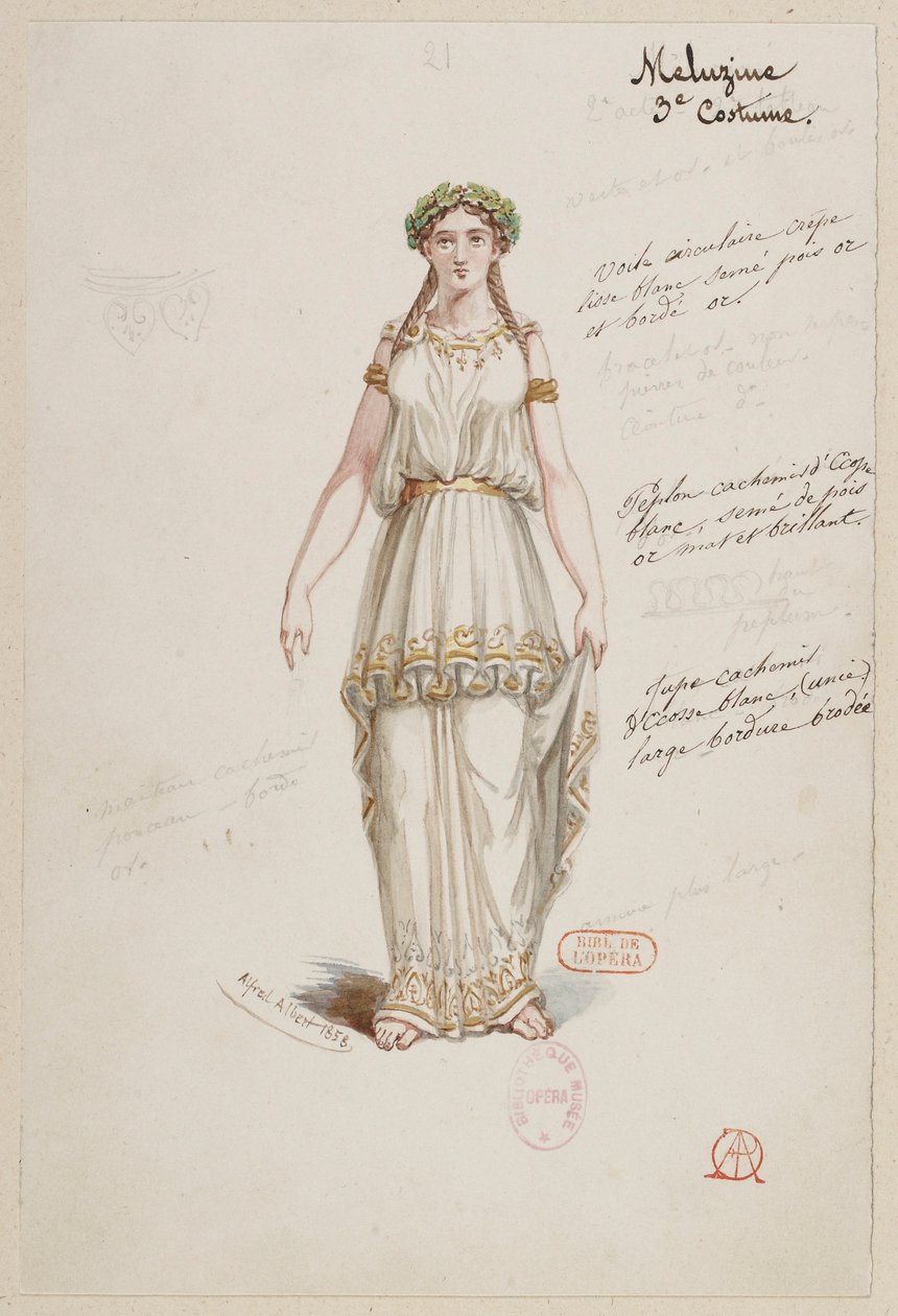 The Sorceress - Costume Designs - Mélusine, 3rd Costume by Alfred Albert