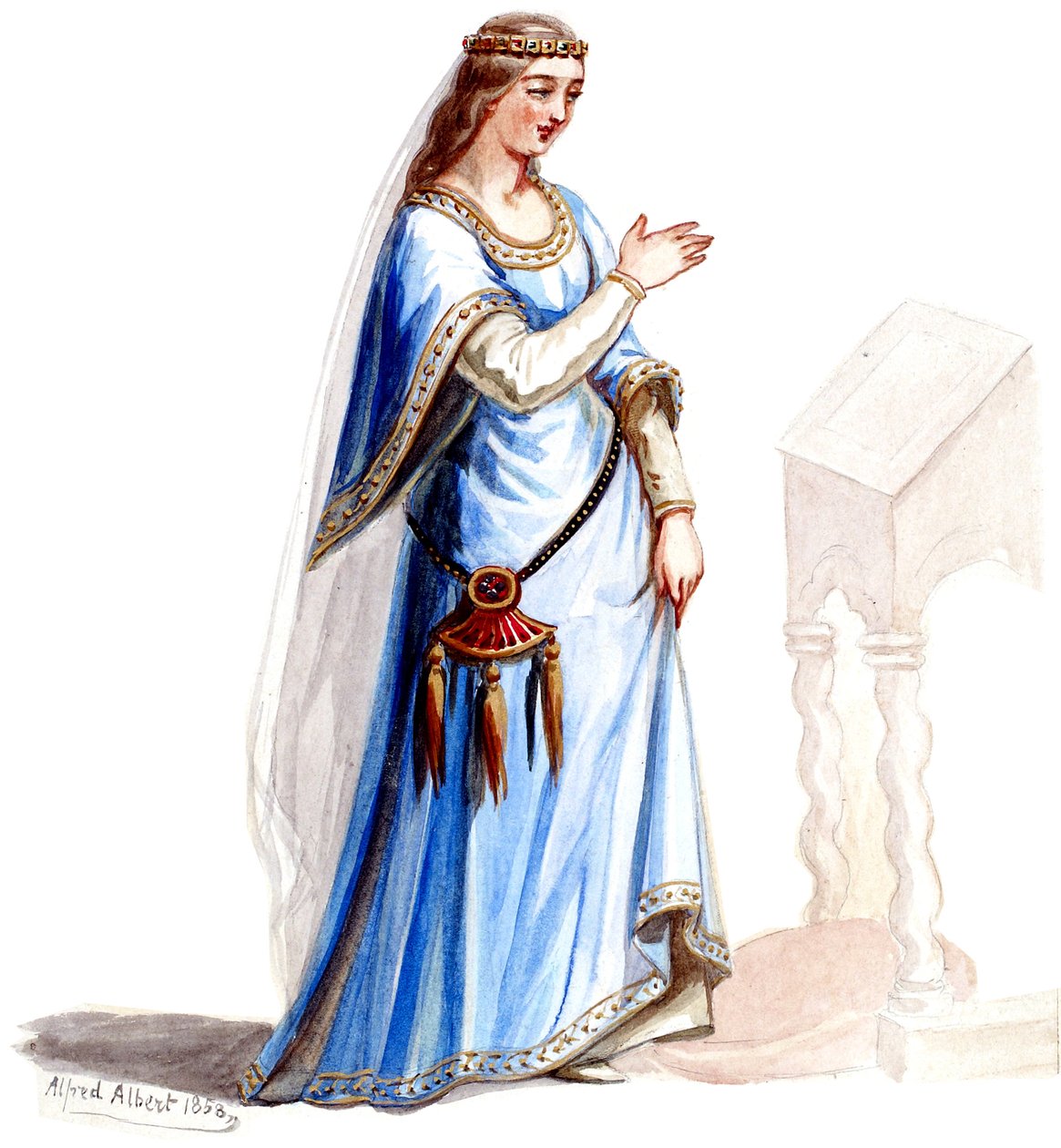 The Sorceress - Costume Designs - (Mélusine ?) (retouched) by Alfred Albert
