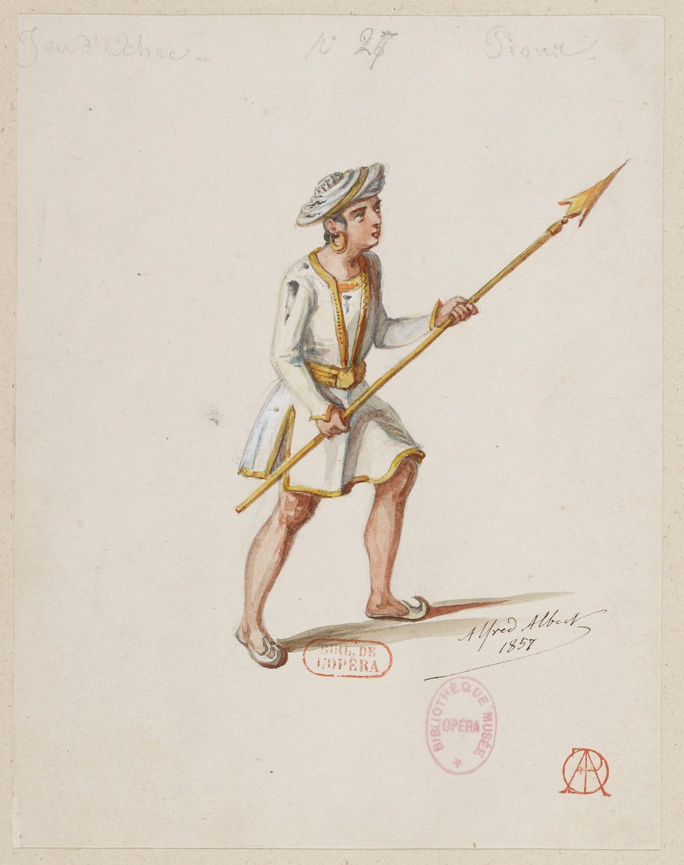 The Sorceress - Costume Designs - Chess Game, Pawns (Saracens) by Alfred Albert