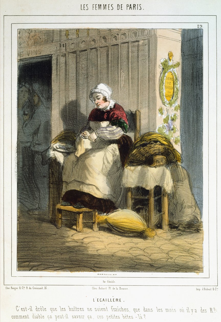 The Oyster Seller, from Les Femmes de Paris by Alfred Andre Geniole