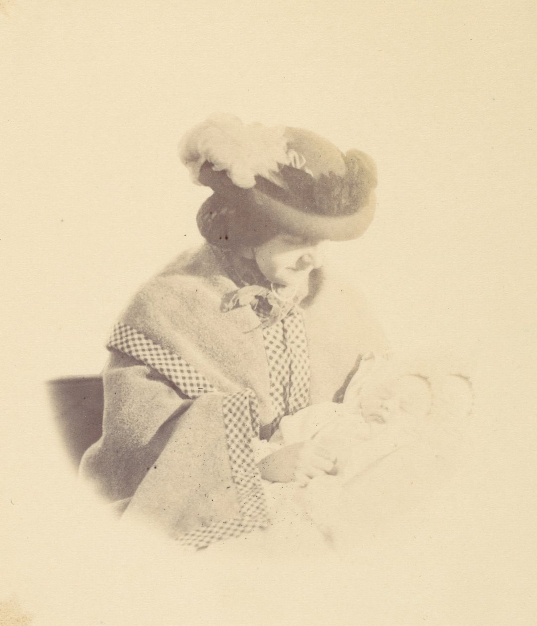 Vignetted Portrait, Woman Holding a Baby by Alfred Capel Cure