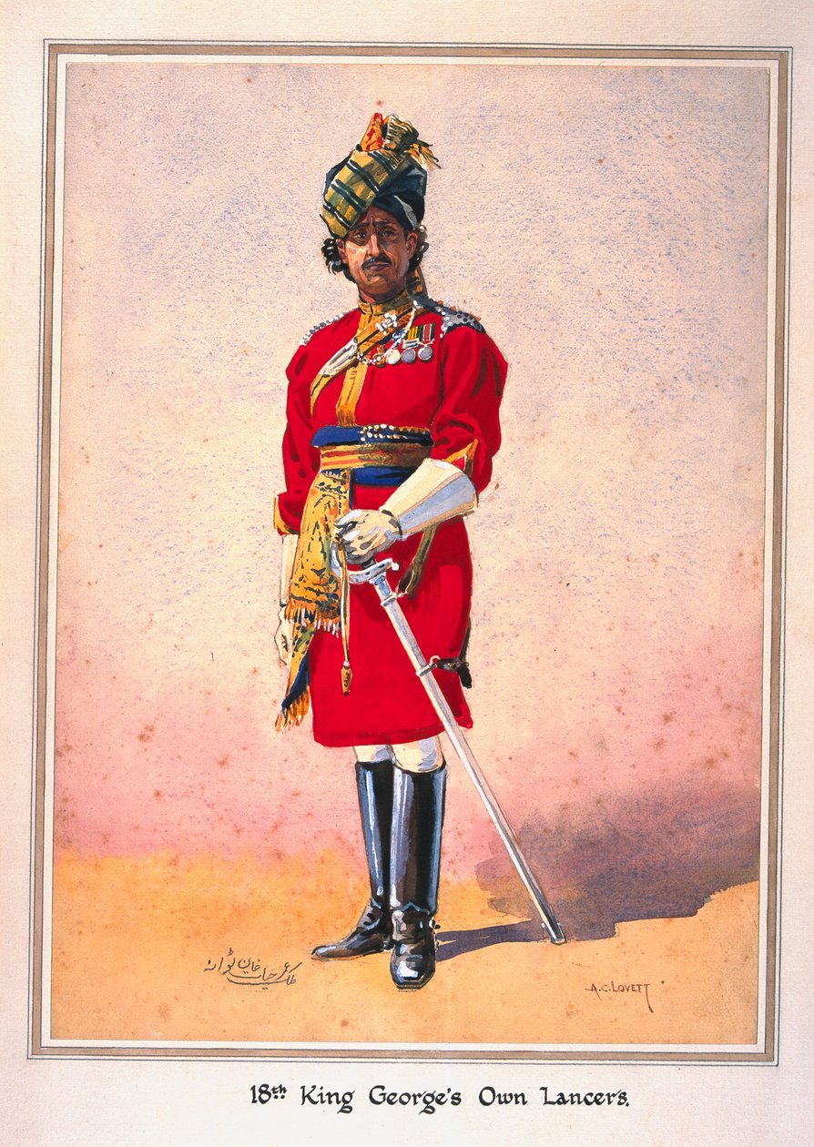 Honorary Lieutenant Hon Malik Umar Hayat Khan, CIE, Tiwana of Ahahpur (Punjabi Musalman) Illustration for 