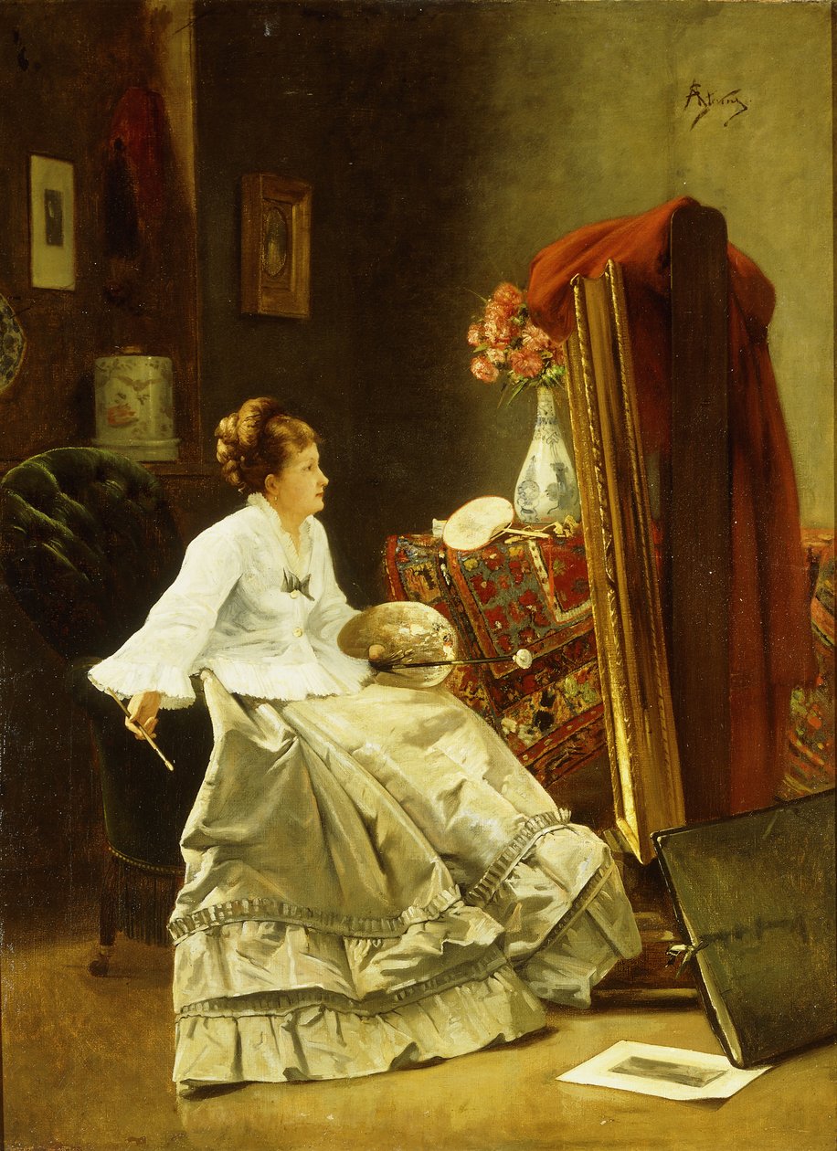 Artist at Work by Alfred Emile Stevens