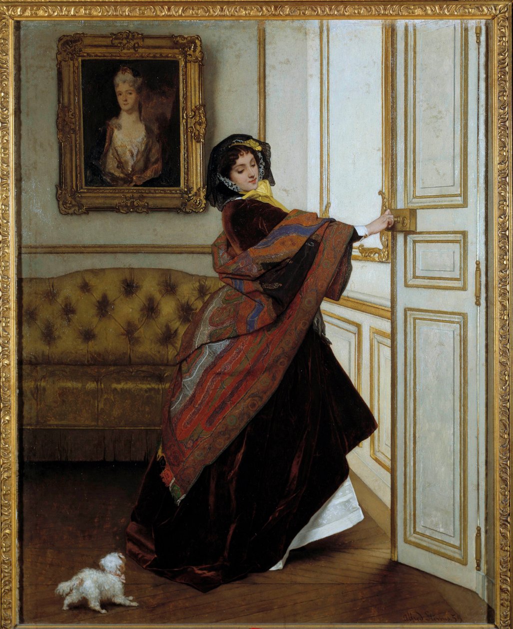 The Lady with the Little Dog by Alfred Emile Stevens