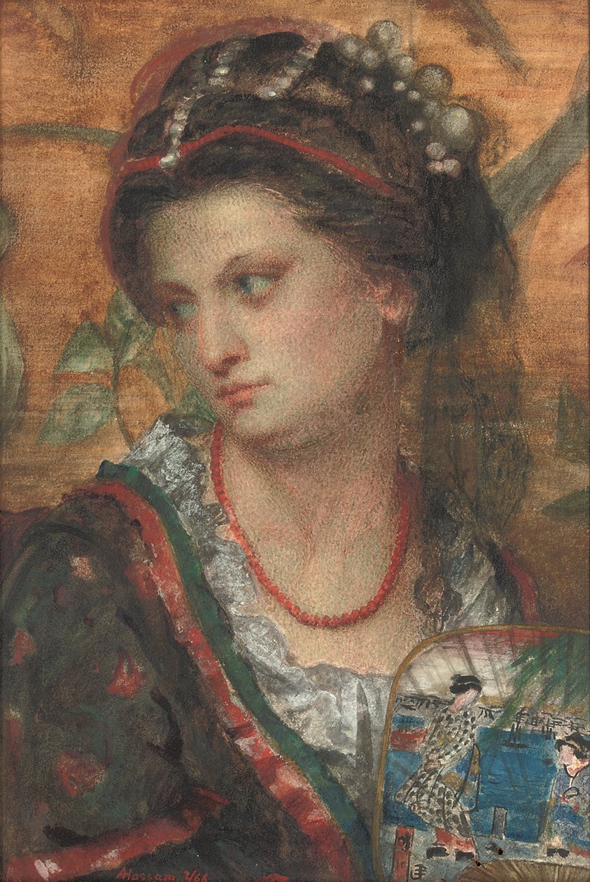 A softened lustre in her eye, all crimson like the rose, scarce tinged her cheek by Alfred Hassam