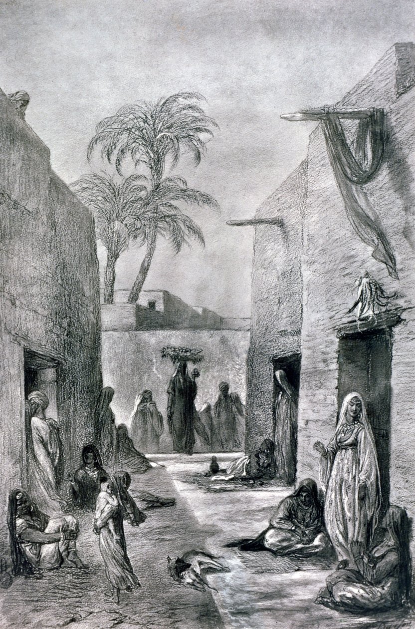 A Street of Almees Egyptian dancing girls, Egypt, 1872 by Alfred Henri Darjou