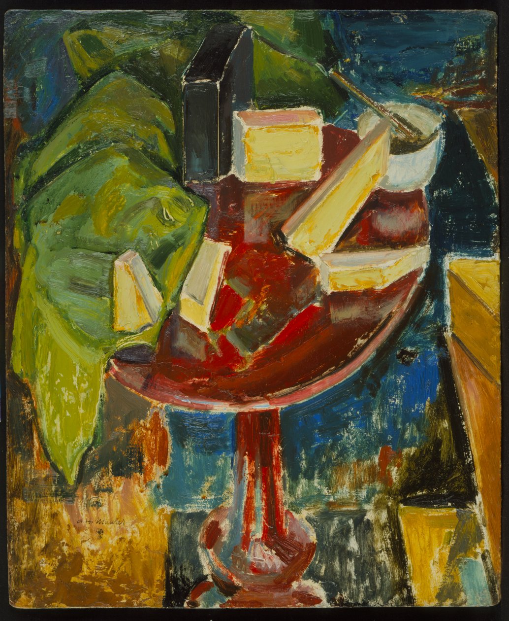 Red Table Top Still Life by Alfred Henry Maurer
