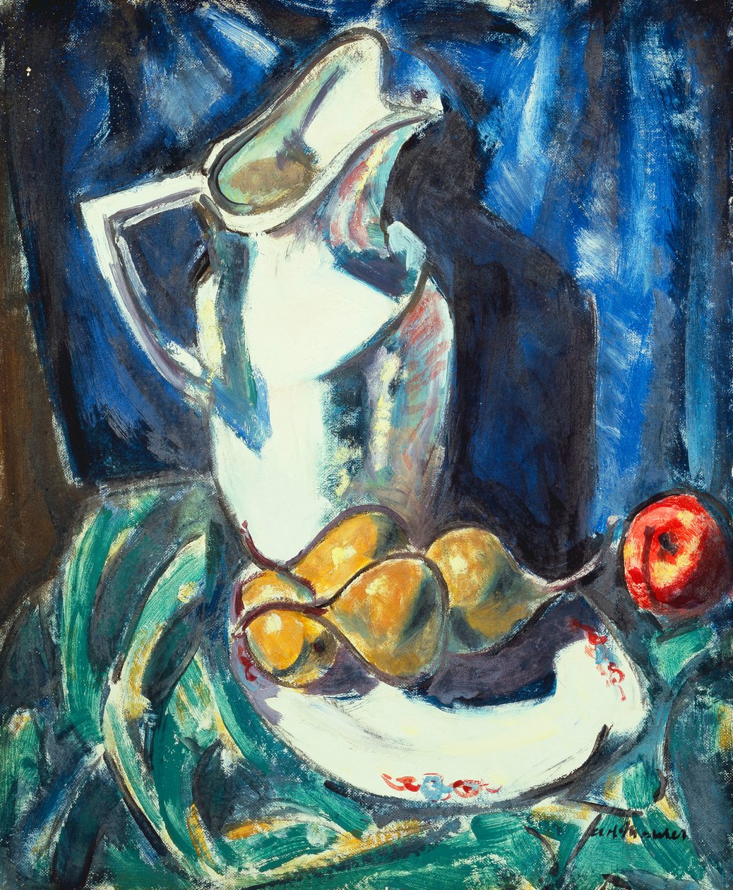 Still Life with White Pitcher and Fruit by Alfred Henry Maurer