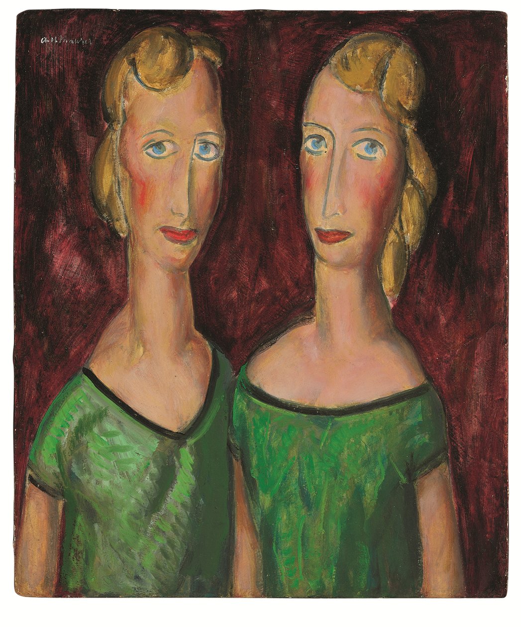 Two Sisters in Green, c. 1920s by Alfred Henry Maurer