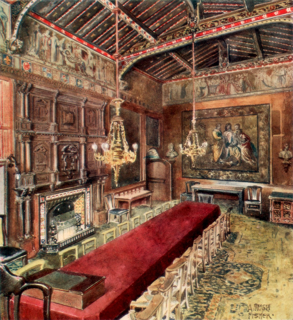 Jerusalem Chamber, Westminster Abbey, 1902 by Alfred Hugh Fisher
