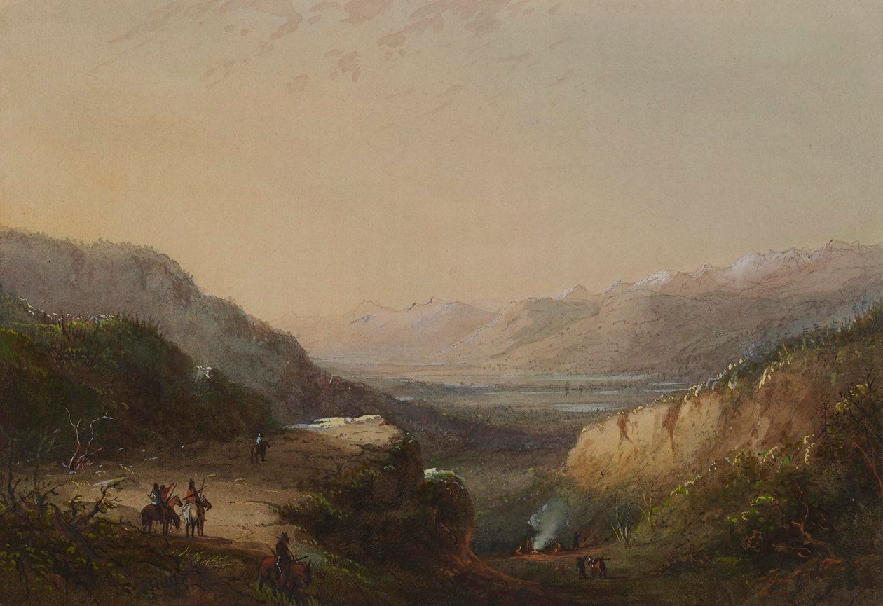 Distant View Of Lake (Mountain of Winds) by Alfred Jacob Miller