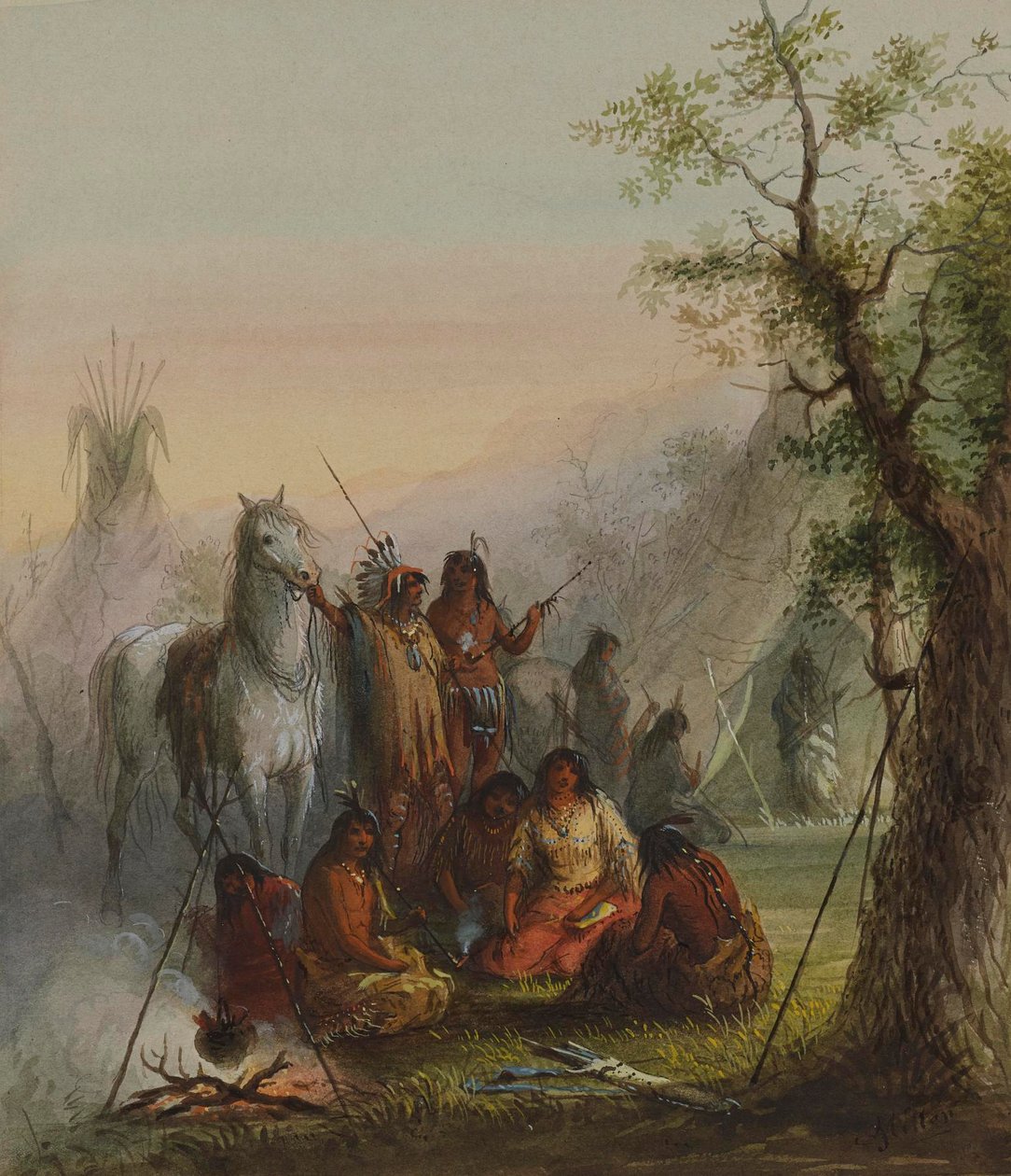 Encampment of Indians by Alfred Jacob Miller