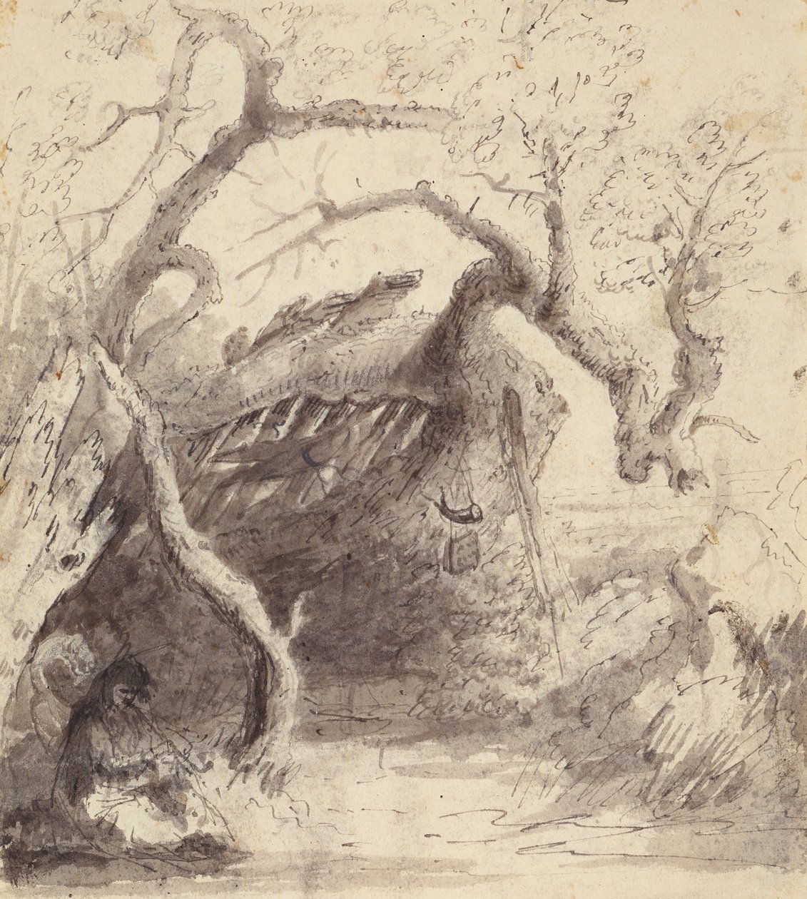Indian Cabin on the Platte, c.1837 by Alfred Jacob Miller