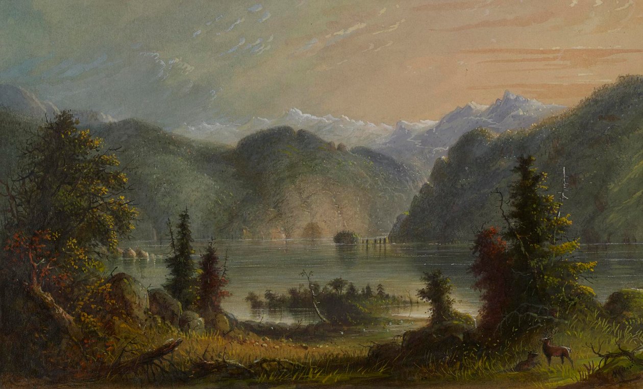 Lake Scene by Alfred Jacob Miller