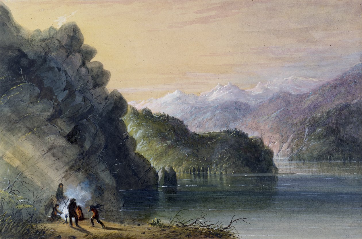 Lake Scene - Rocky Mountains by Alfred Jacob Miller