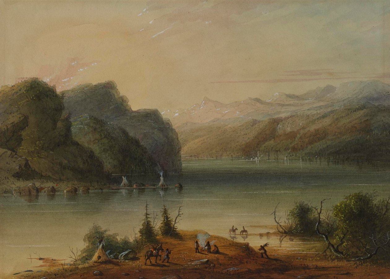 Lake Scene - Wind River Mountains by Alfred Jacob Miller