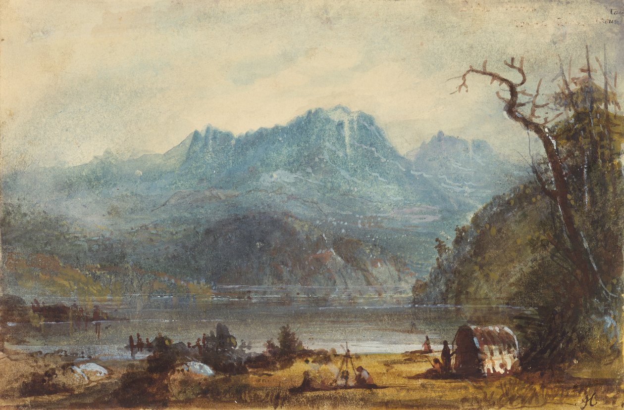 Lake Scene, Wild River Mountains by Alfred Jacob Miller
