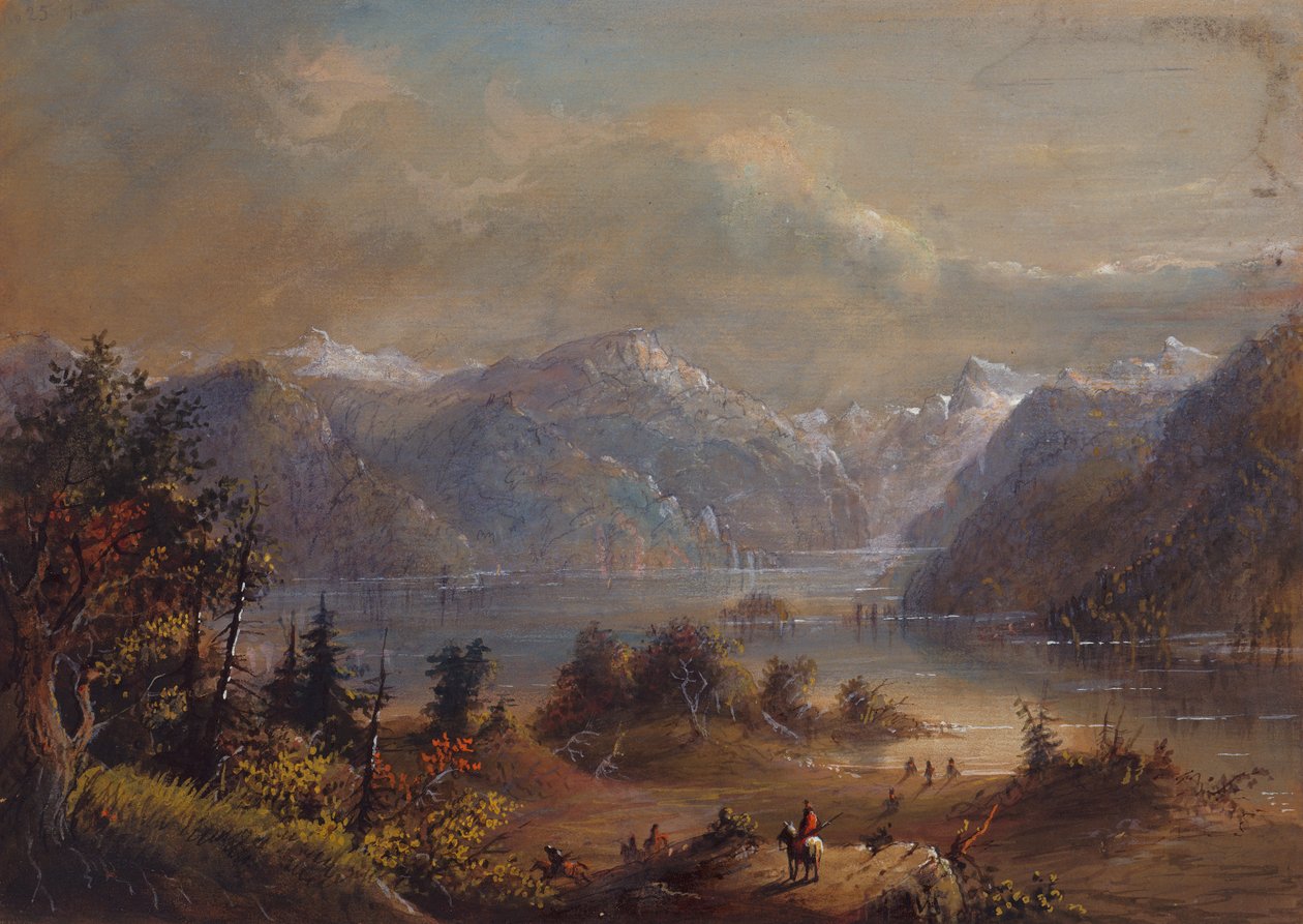 Lake Scene, Wind River Mountains by Alfred Jacob Miller