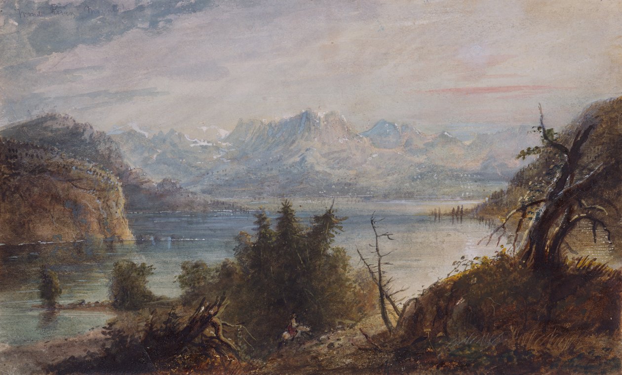 Lake, Wind River Chain of Mountains by Alfred Jacob Miller