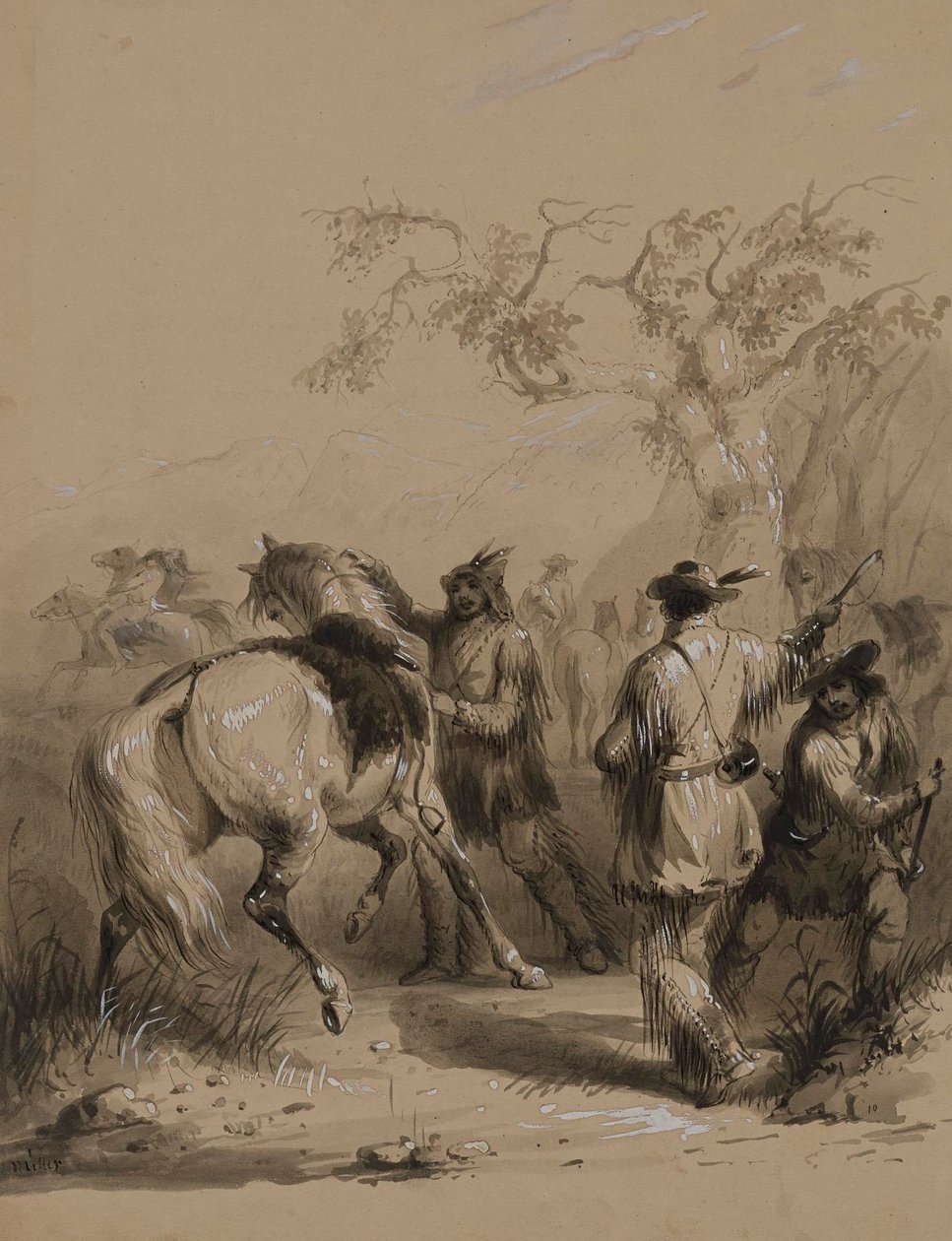Preparing for a Buffalo Hunt by Alfred Jacob Miller