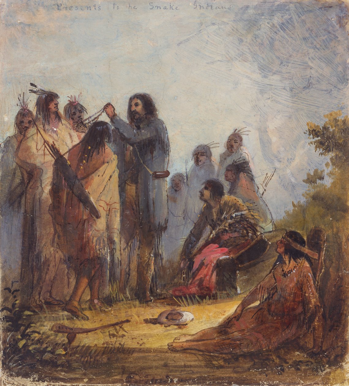 Presents to Snake Indians, c.1837 by Alfred Jacob Miller