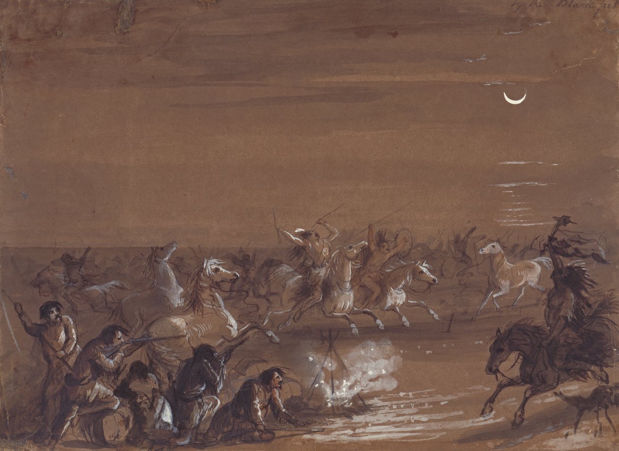 Stampede by the Blackfeet, c.1837 by Alfred Jacob Miller