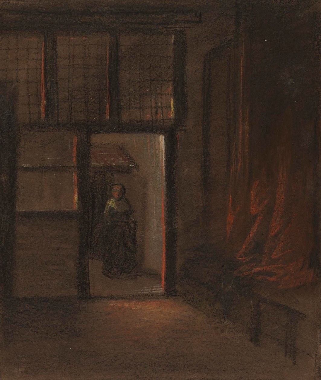 Woman in Doorway by Alfred Jacob Miller