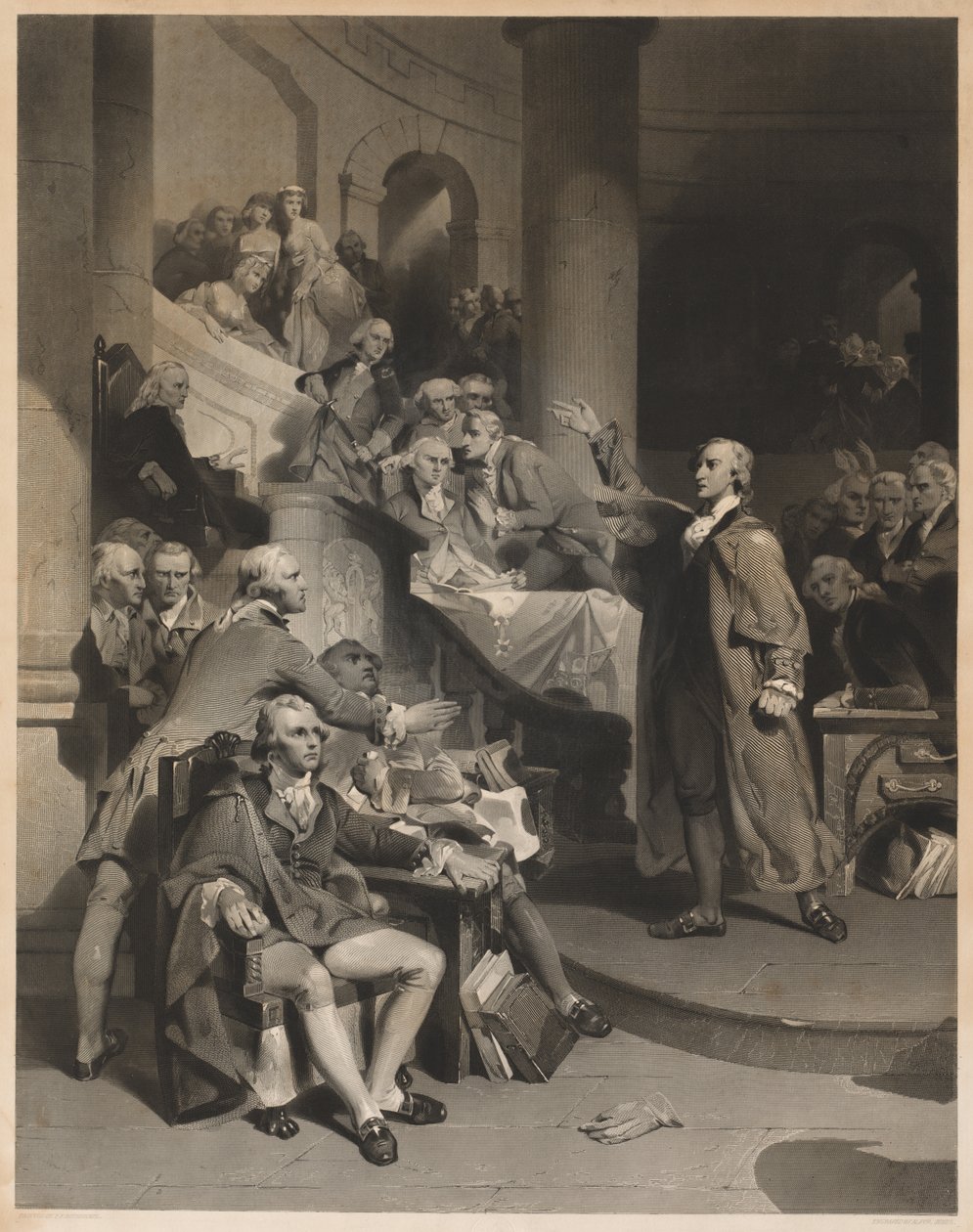 Patrick Henry Delivering His Celebrated Speech in the House of Burgesses, Virginia by Alfred Jones