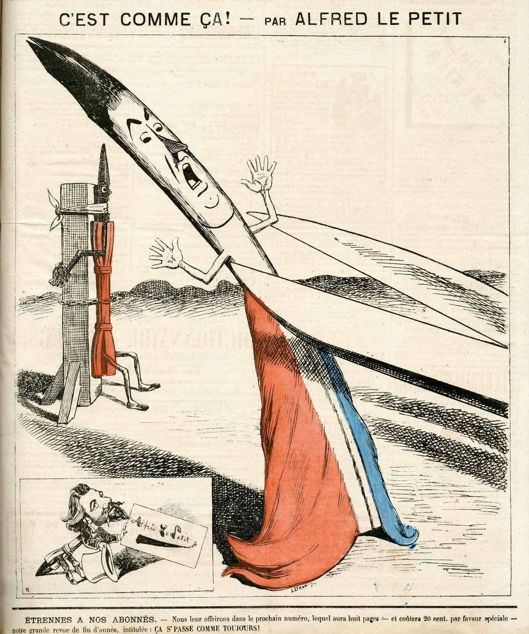Cover of Le Grelot, number 142, Satirical in colors by Alfred Le Petit