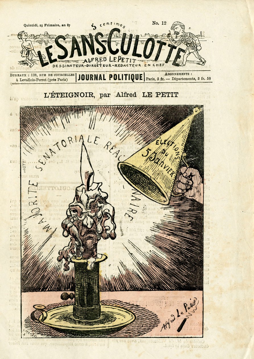 Cover of Le Sans-Panlotte, number 12, Satirical in colors by Alfred Le Petit