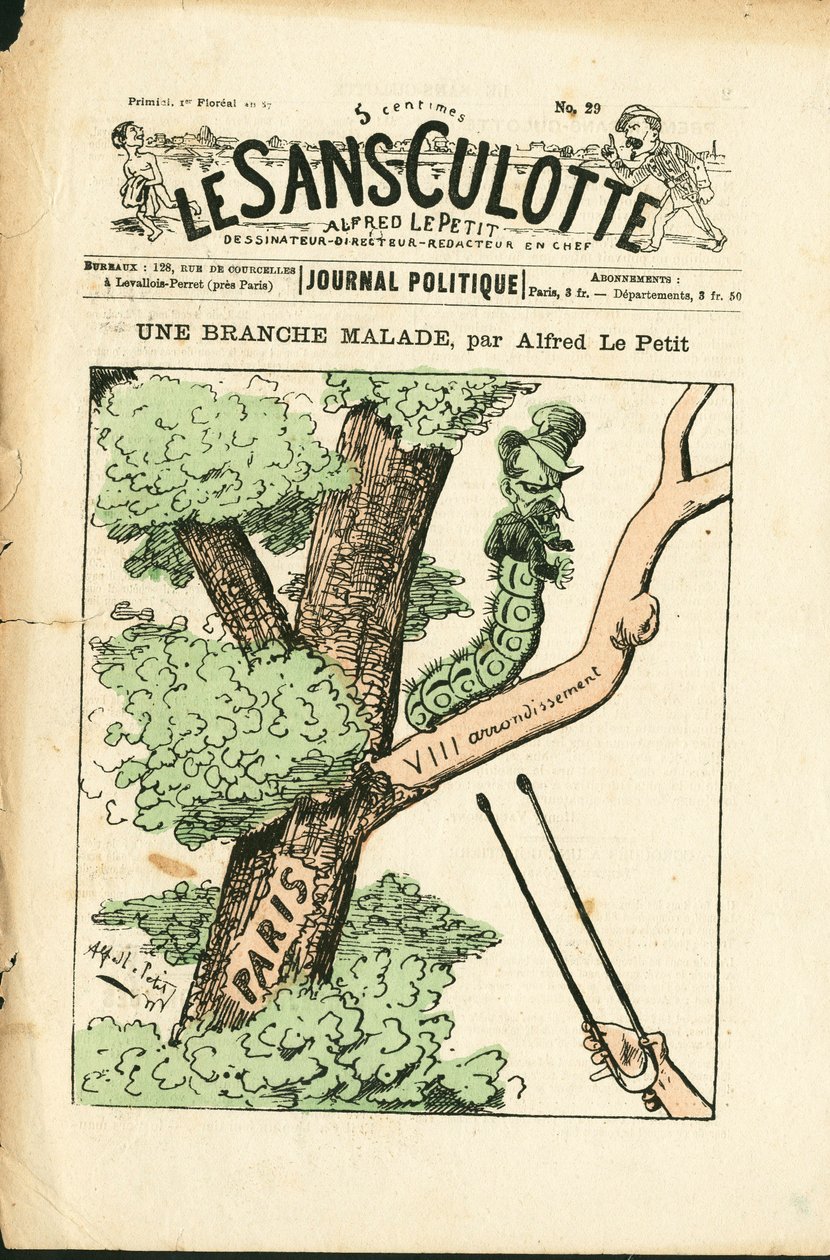 Cover of Le Sans-Panlotte, number 29, Satirical in colors by Alfred Le Petit