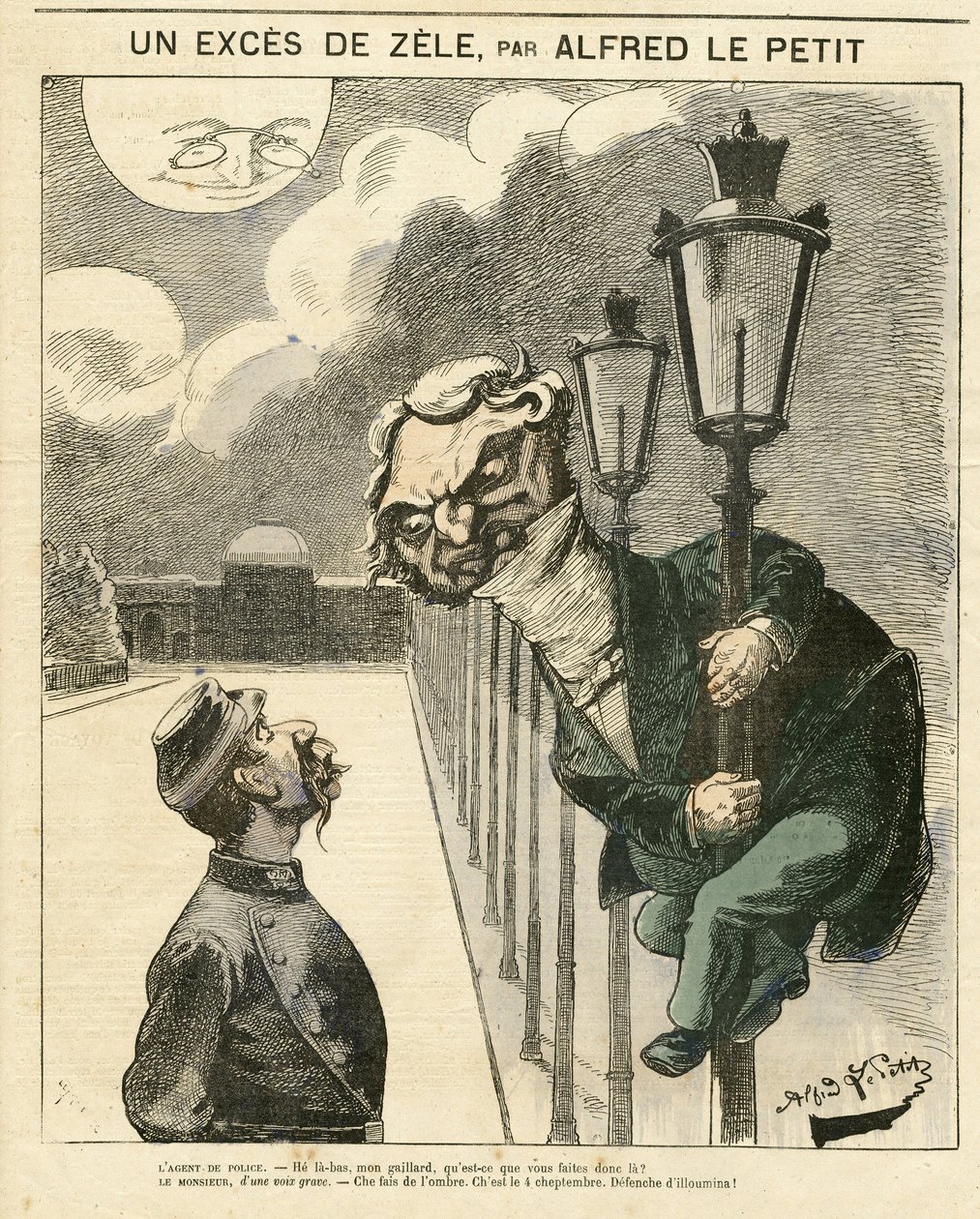 Illustration by Alfred Le Petity (1841-1909) for the Cover of Le Grelot by Alfred Le Petit
