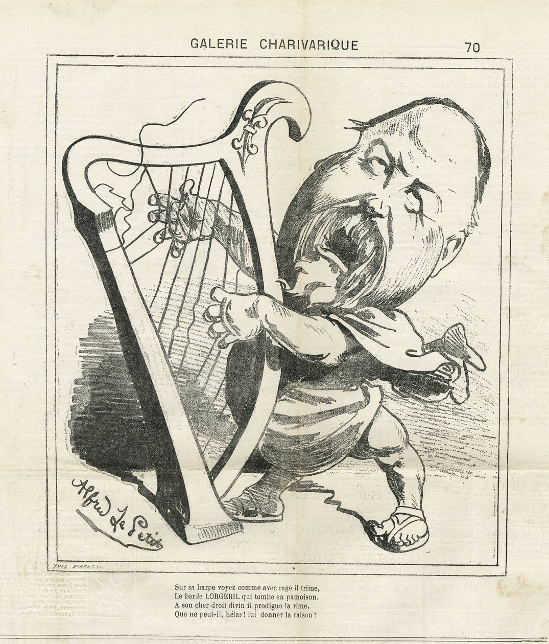 Illustration of Alfred Le Pete (1841-1909) in Le Charivari by Alfred Le Petit