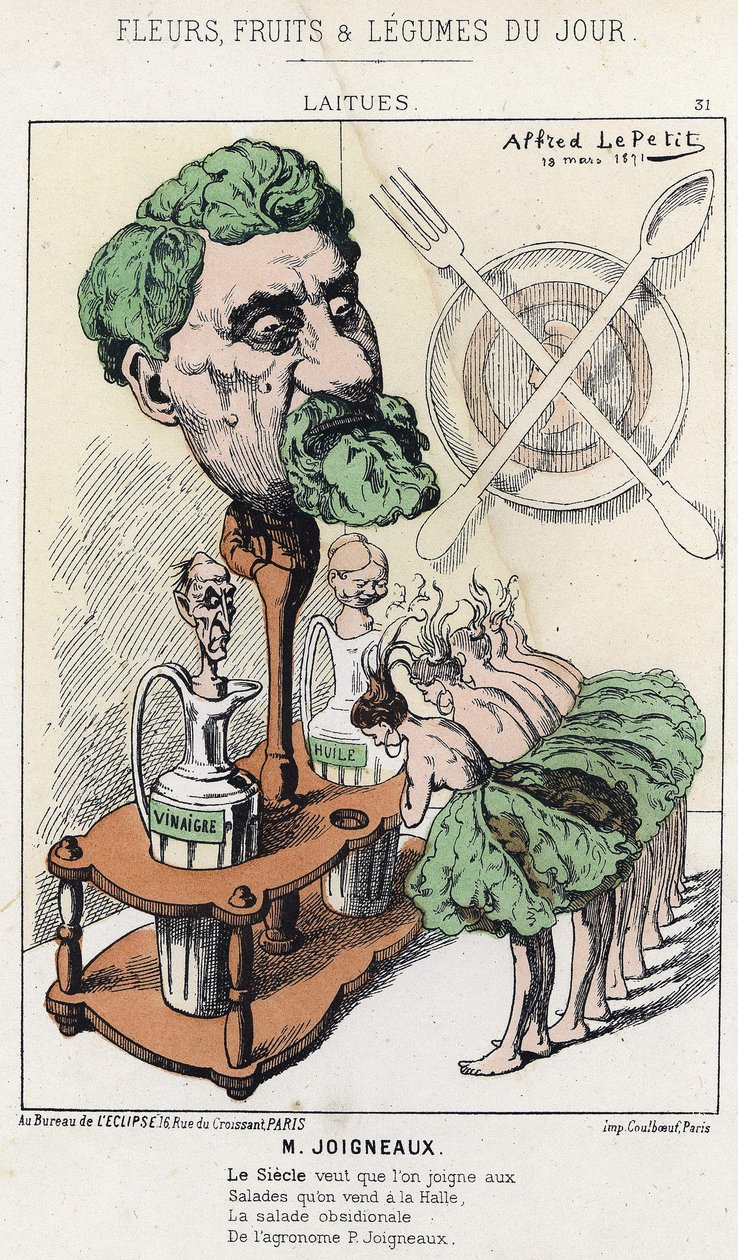 Lettuces: caricature on Joigneaux - illustration from 18/03/1871, in 
