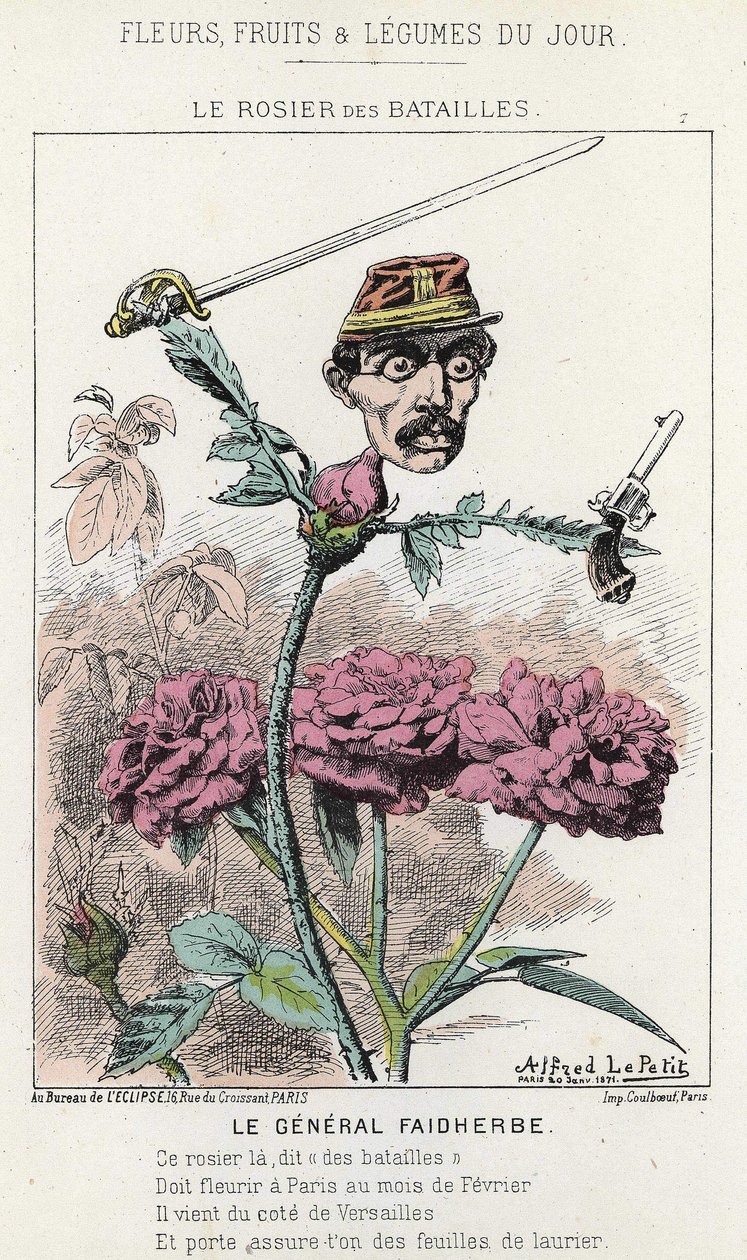 The Rosier des Battailles: cartoon about General Faidherbes - ill. from 20/01/1871 in 