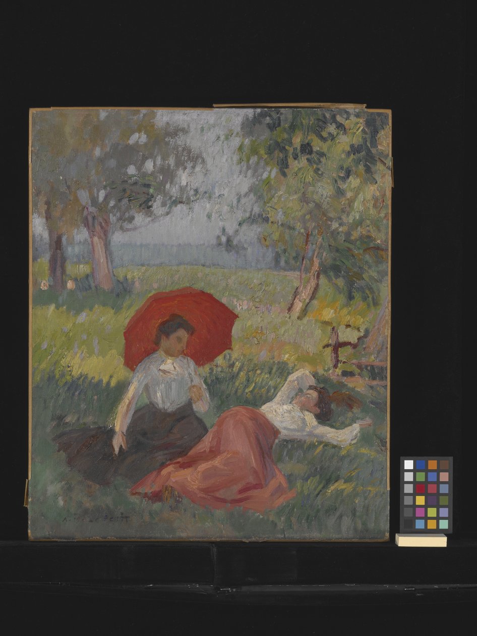 Two Women Resting In A Landscape by Alfred Le Petit