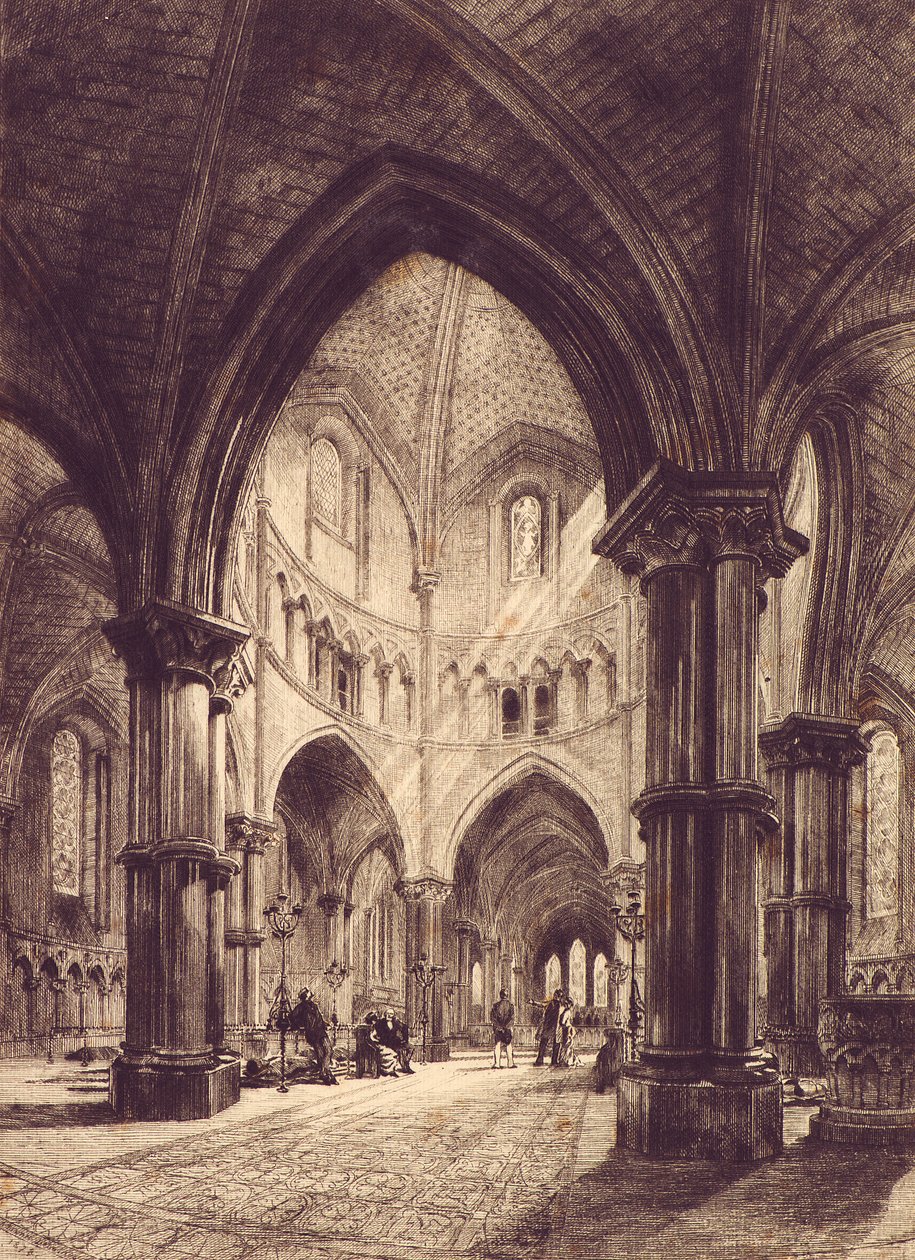 Interior of the Temple Church by Alfred Louis Brunet Debaines