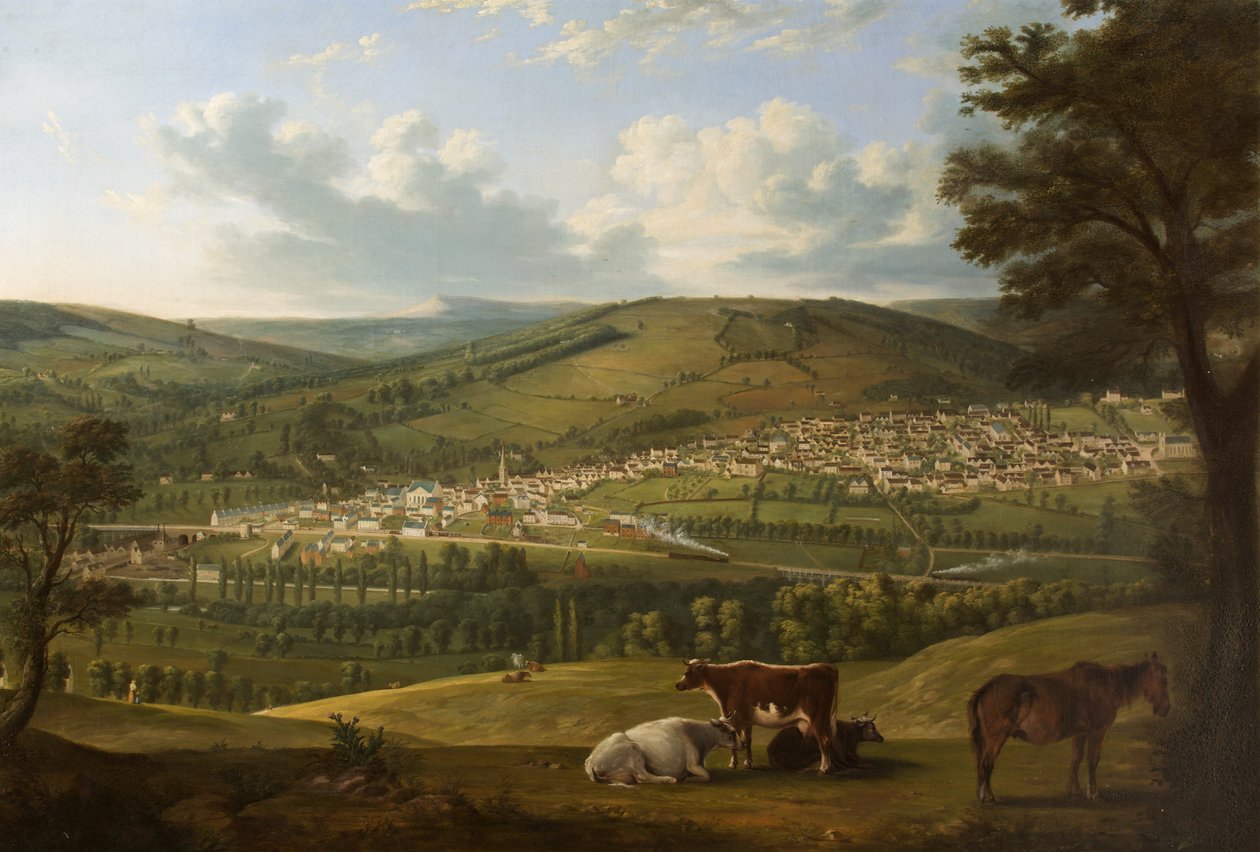 Stroud from near Rodborough Fort, Gloucestershire by Alfred Newland Smith