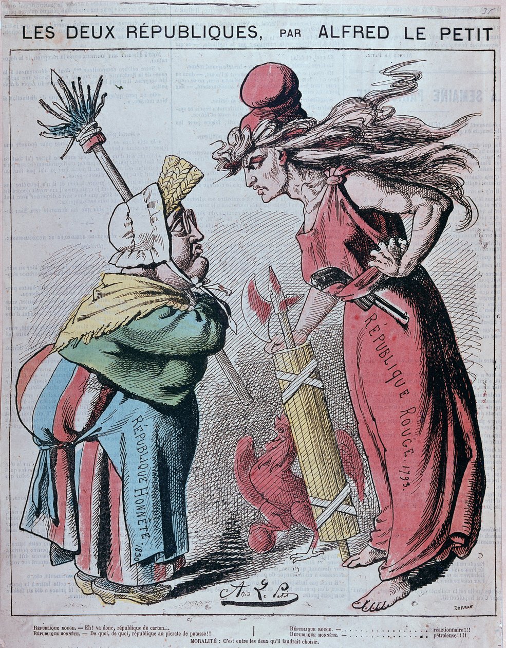 Cartoon on the two Republics, 