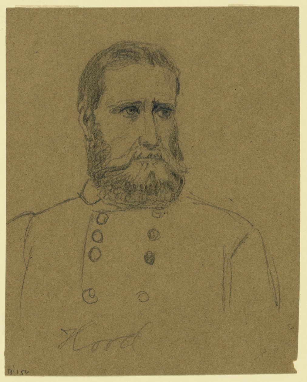 Confederate General John Bell Hood by Alfred Rudolph Waud