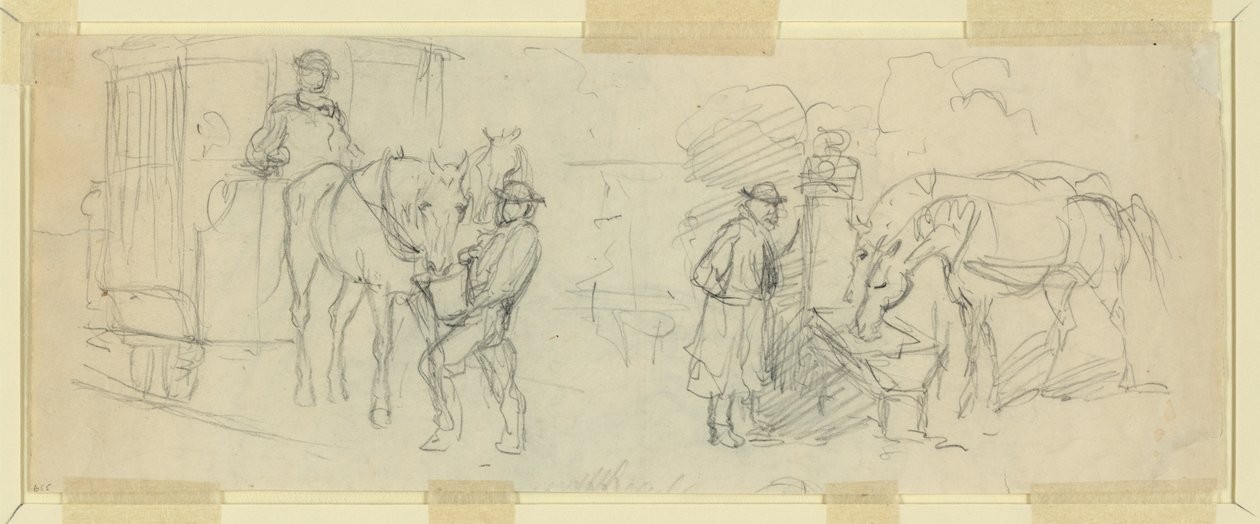 Feeding and resting horses by Alfred Rudolph Waud