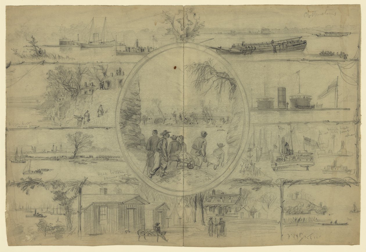 Scenes Associated with Dutch Gap Canal by Alfred Rudolph Waud
