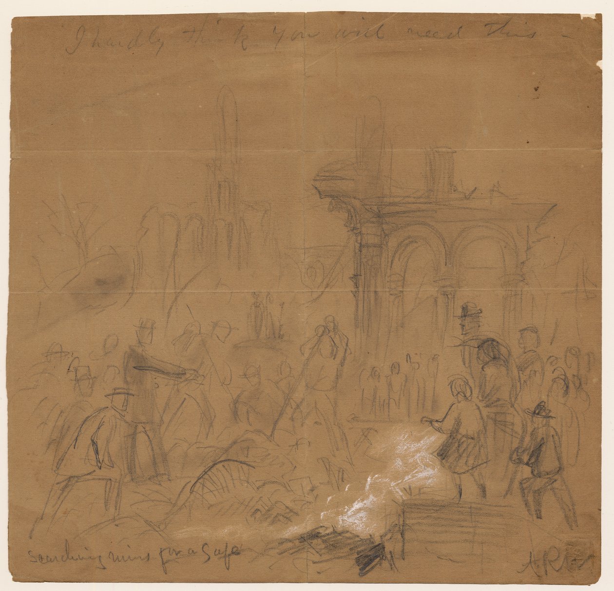 Searching Ruins for a Safe after the Chicago Fire of 1871 by Alfred Rudolph Waud