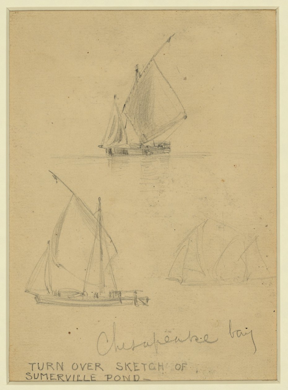 Three Sailboats on Chesapeake Bay by Alfred Rudolph Waud