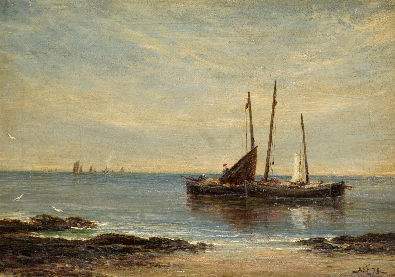 Fishing Boats at the Mouth of the Tay by Alfred Sanderson Edward