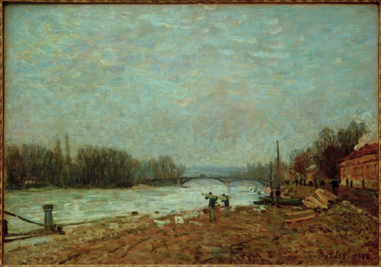 After the Debacle, the Seine at the Suresnes Bridge by Alfred Sisley