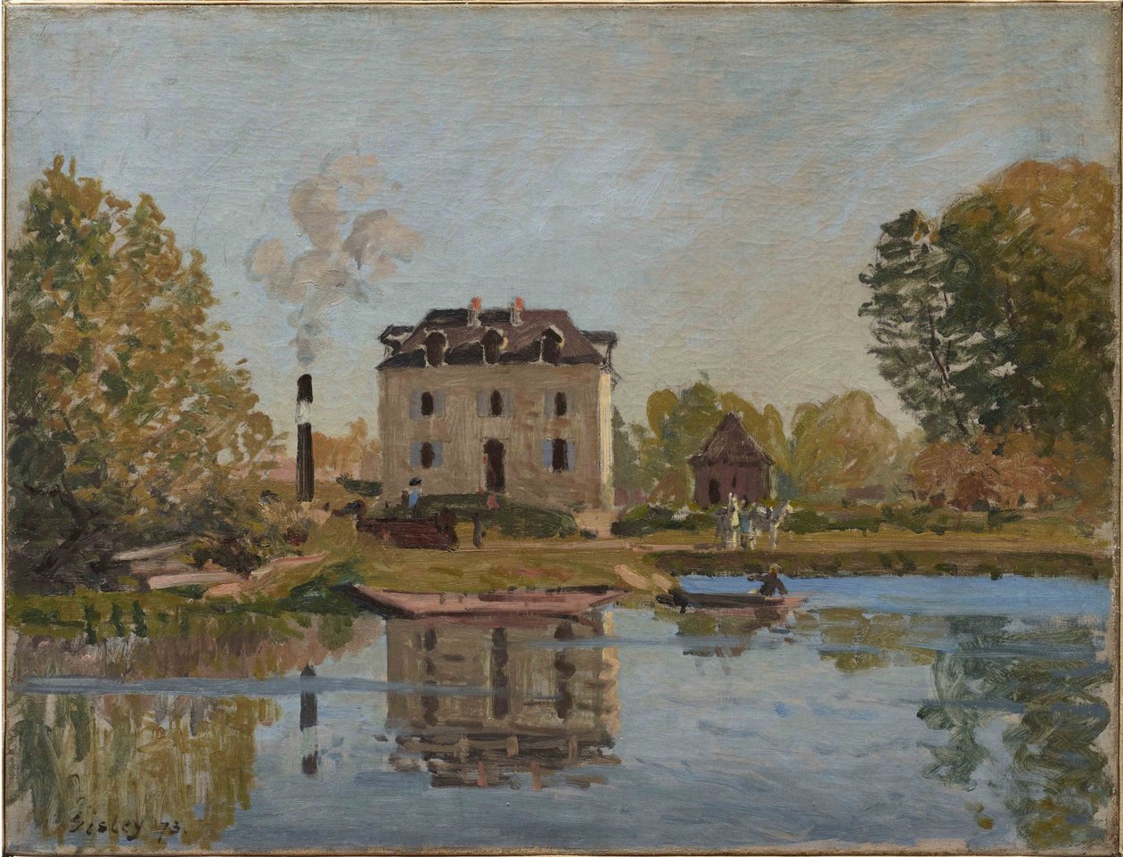 Factory on the Banks of the Seine, Bougival by Alfred Sisley