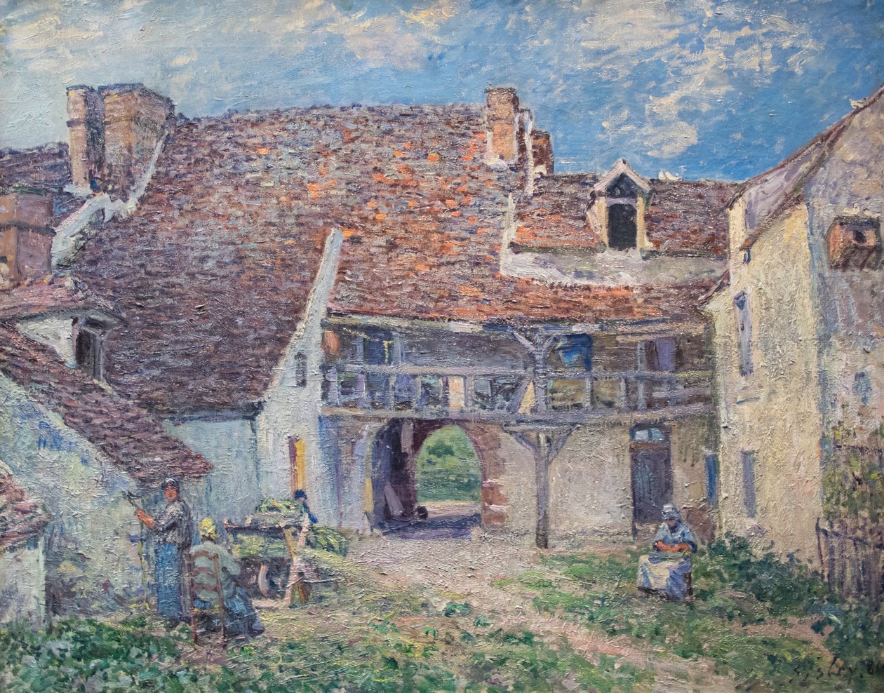 Farmyard at Saint-Mammès by Alfred Sisley