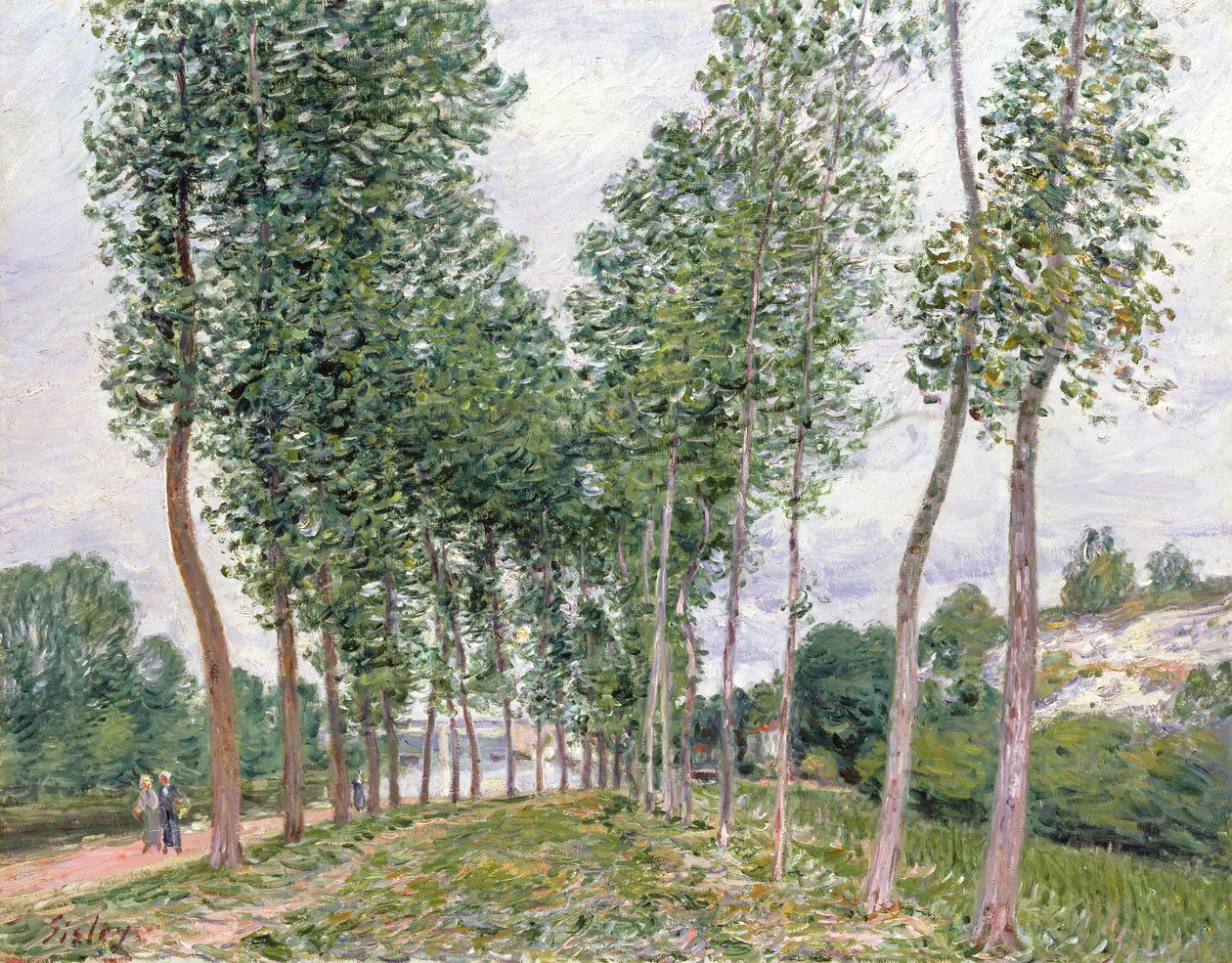 The Avenue of Poplars along the Banks of the Loing by Alfred Sisley