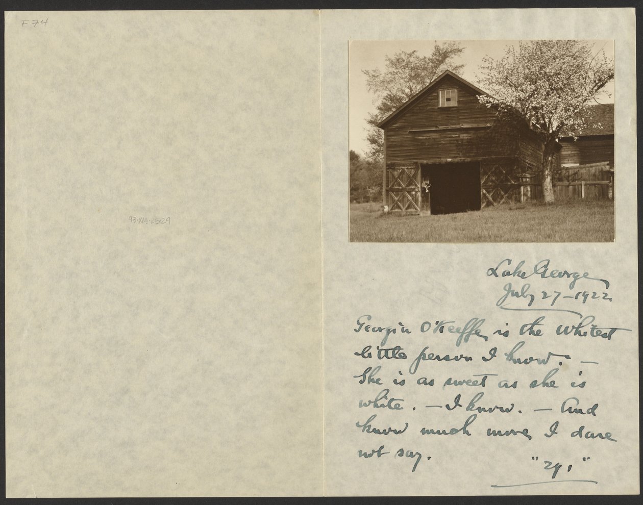 Barn and Apple Blossoms by Alfred Stieglitz